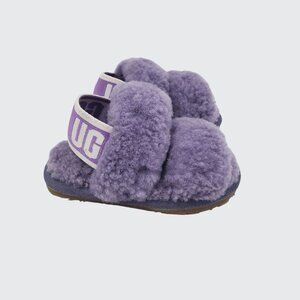 UGG Oh Yeah Lilac Bloom Purple Girl Kids Sheepskin Slippers Sandals Size 7C